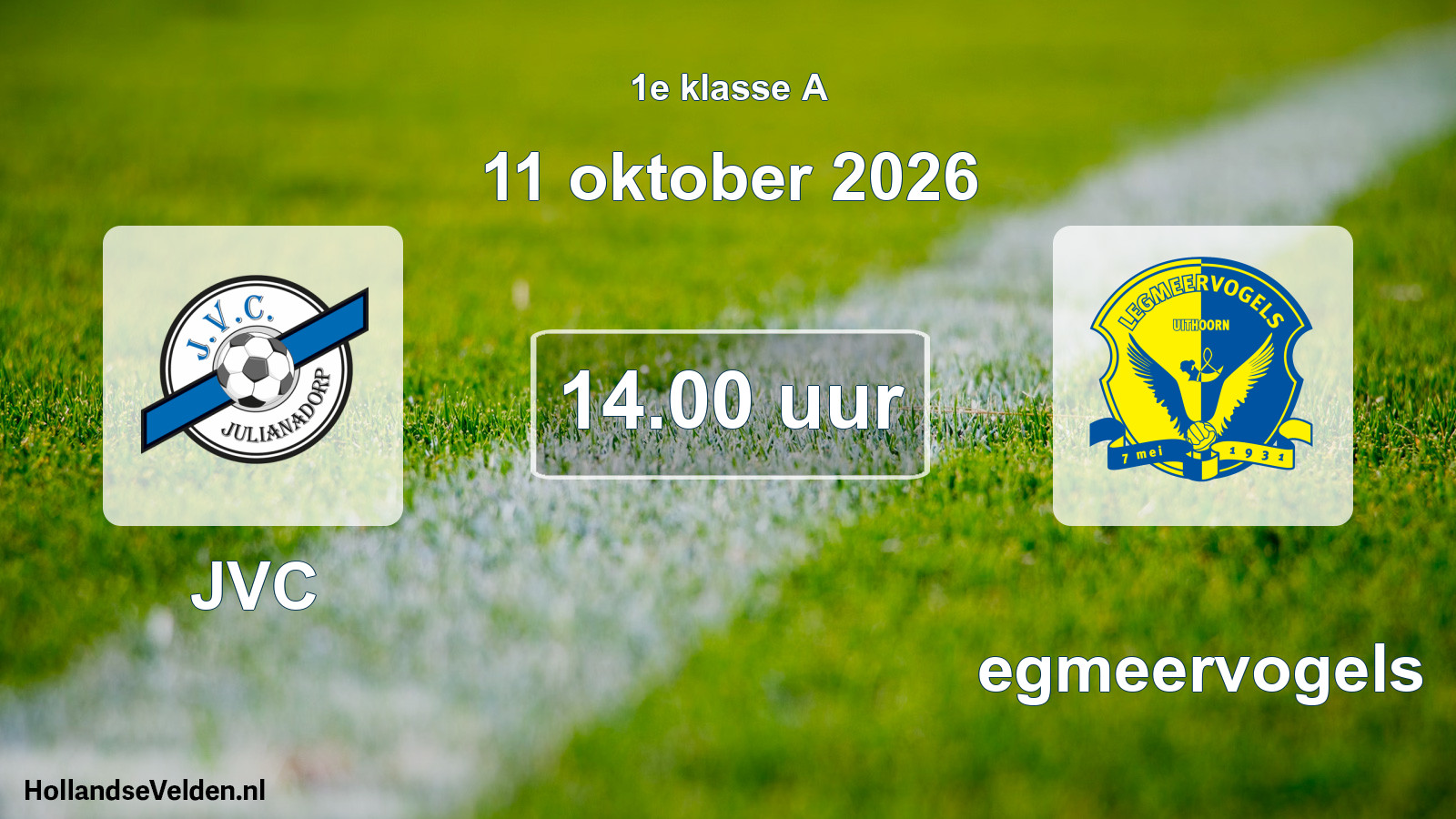 Geplande wedstrijd: JVC - Legmeervogels (11 oktober 2026)