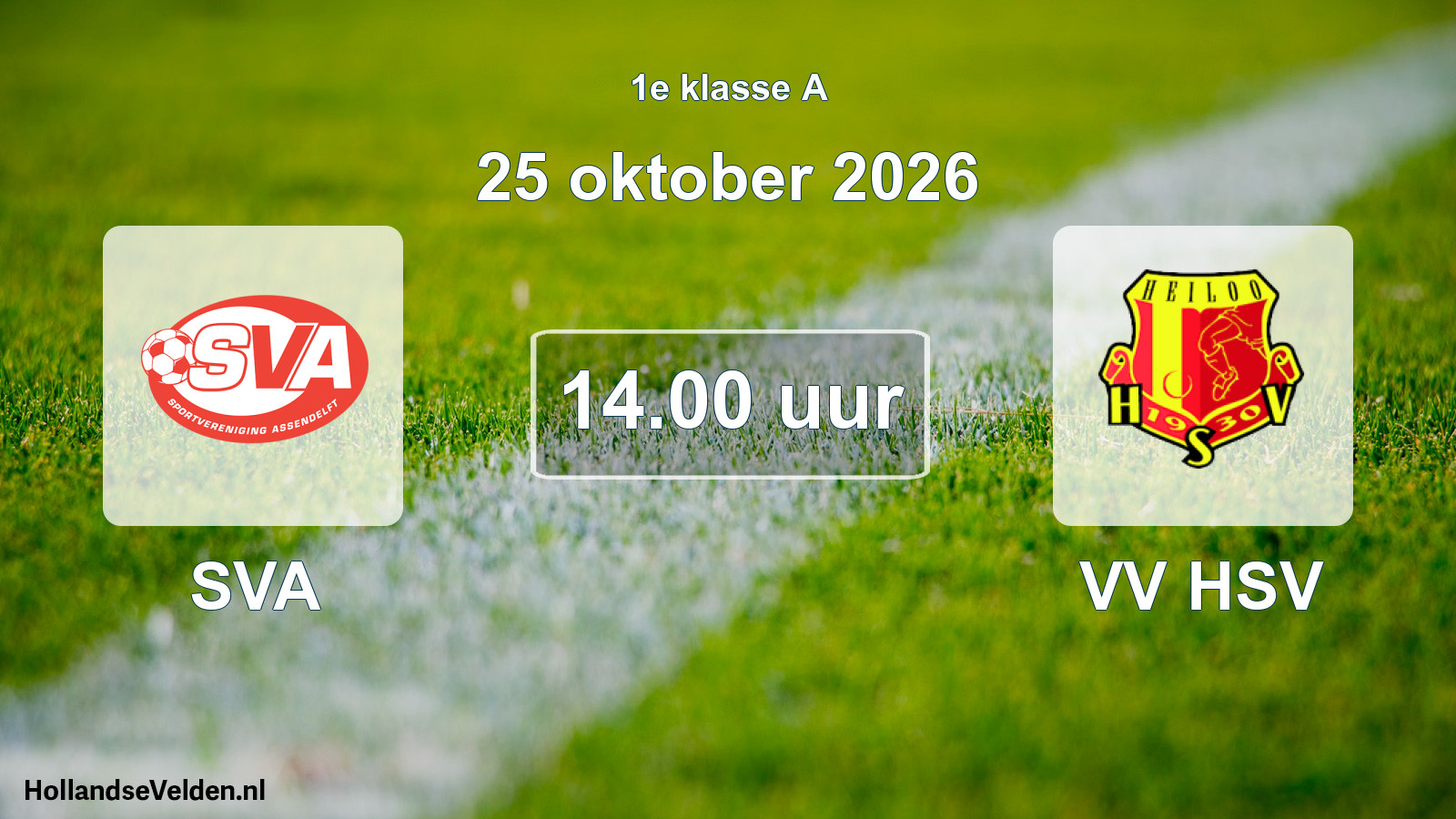 Geplande wedstrijd: SVA - VV HSV (25 oktober 2026)