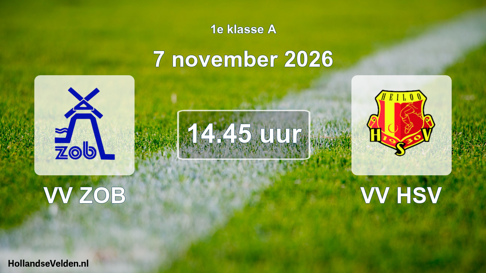 Geplande wedstrijd: VV ZOB - VV HSV (7 november 2026)