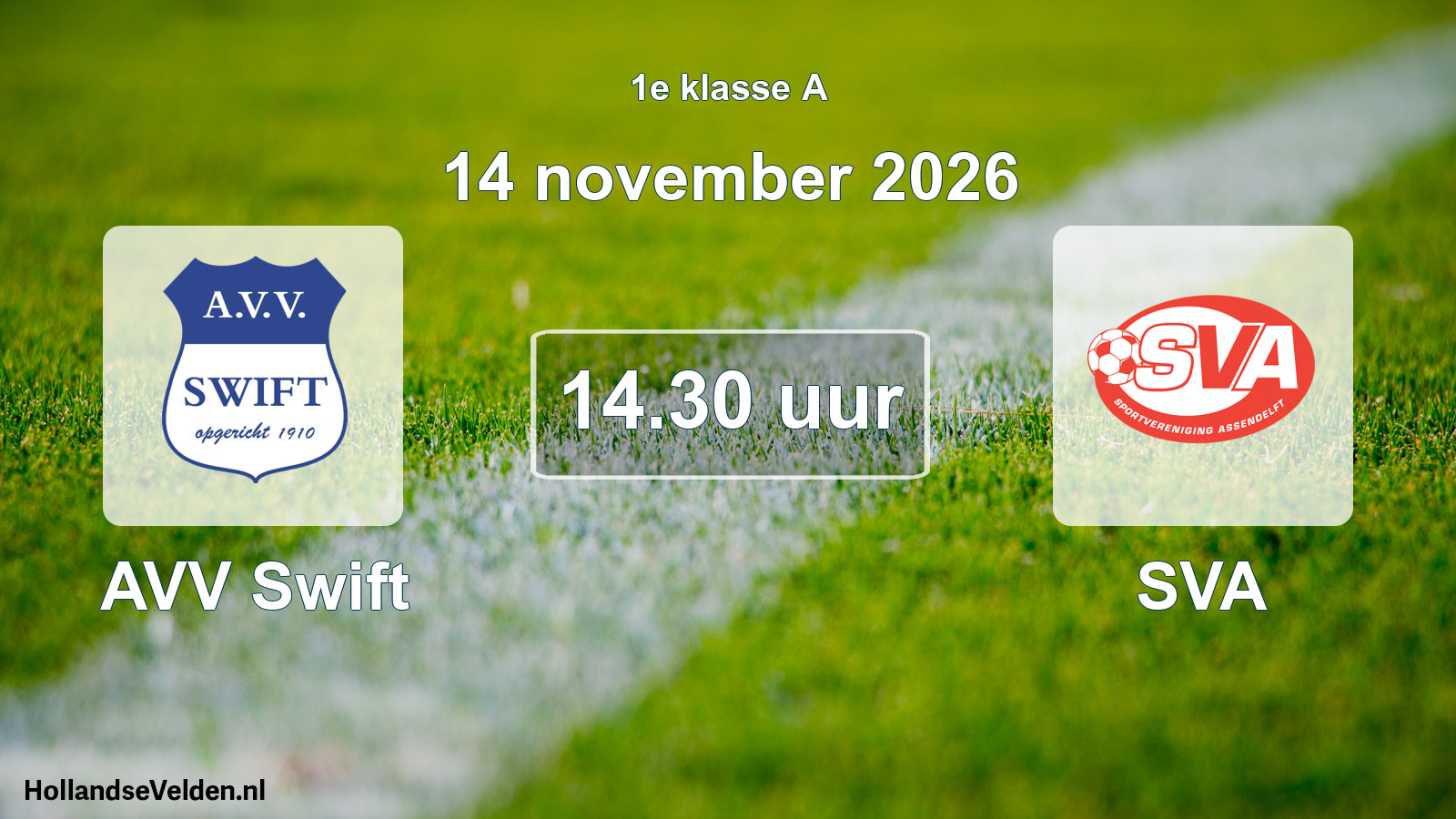 Geplande wedstrijd: AVV Swift - SVA (14 november 2026)