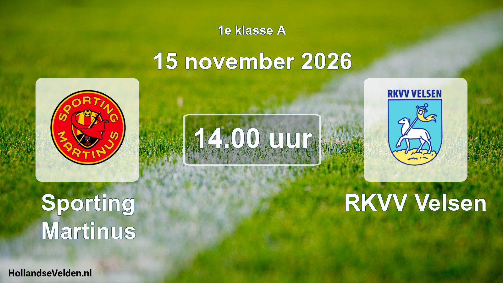 Scheduled Match: Sporting Martinus - RKVV Velsen (15 November 2026)