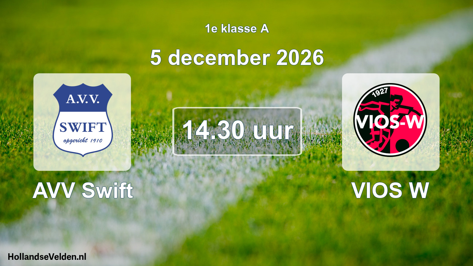 Geplande wedstrijd: AVV Swift - VIOS W (5 december 2026)