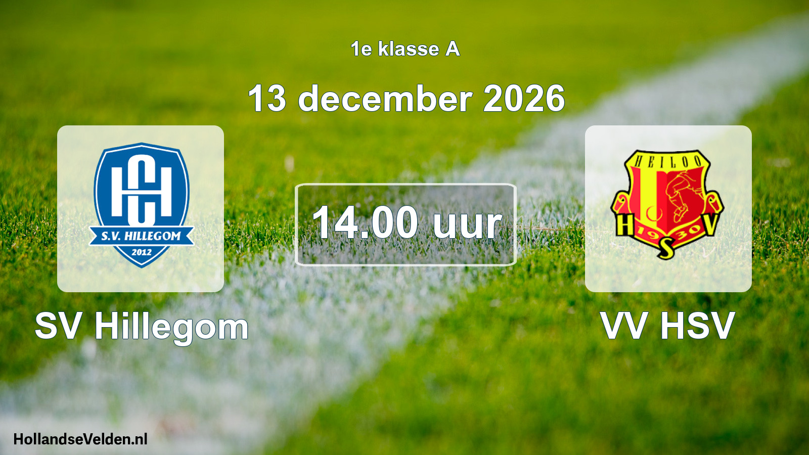 Geplande wedstrijd: SV Hillegom - VV HSV (13 december 2026)