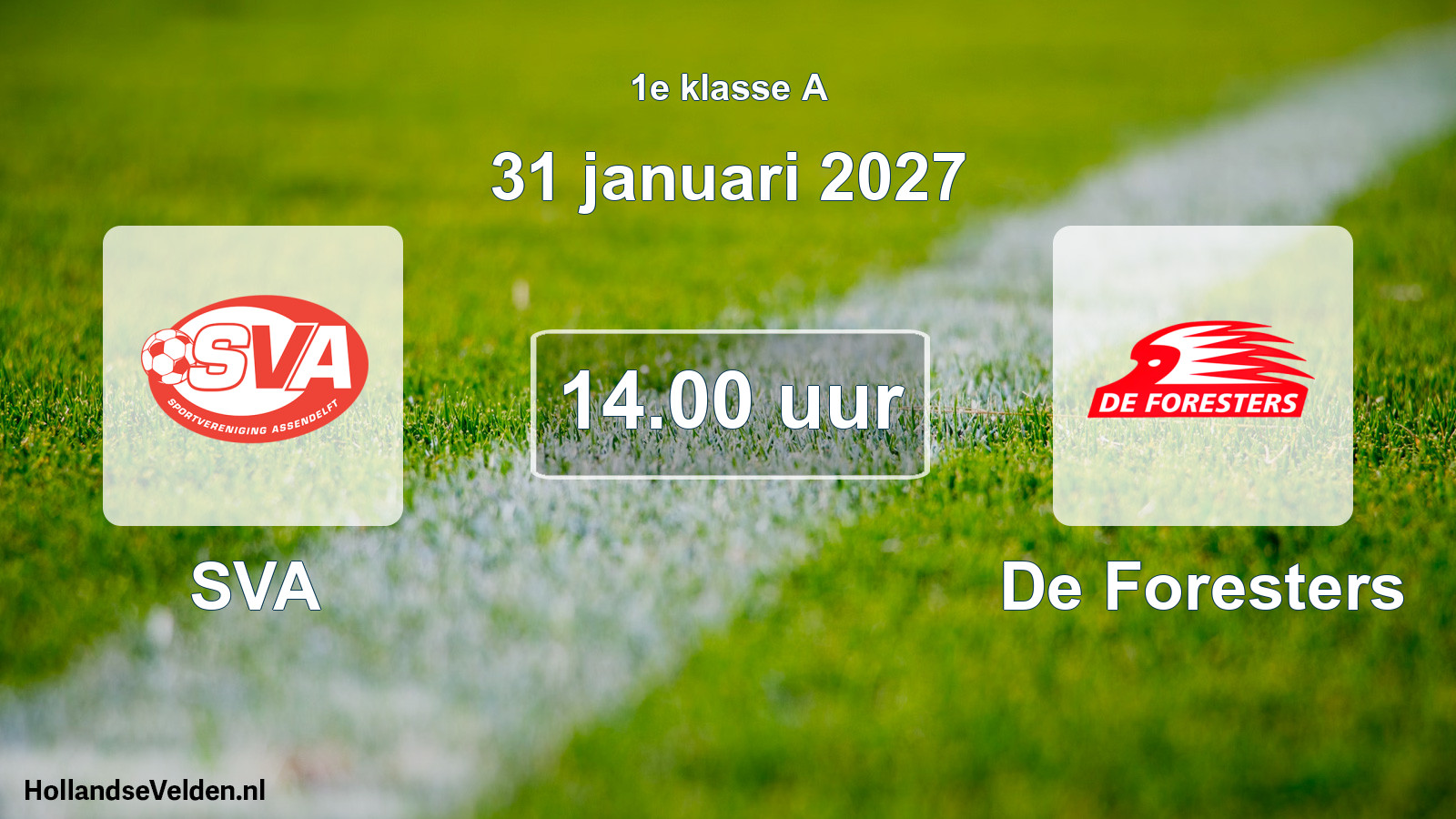 Geplande wedstrijd: SVA - De Foresters (31 januari 2027)