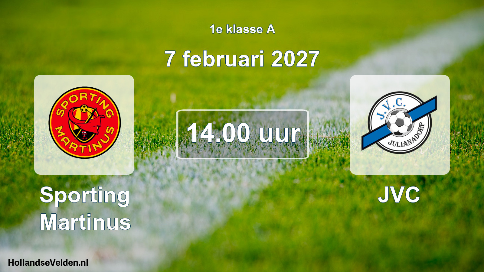 Geplande wedstrijd: Sporting Martinus - JVC (7 februari 2027)