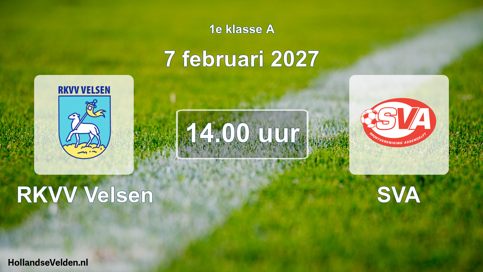 Geplande wedstrijd: RKVV Velsen - SVA (7 februari 2027)