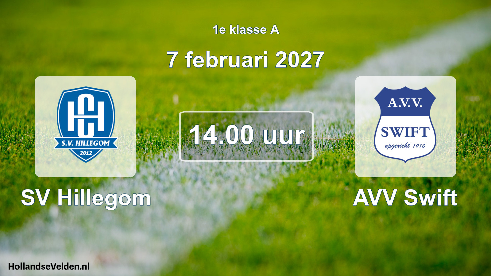 Geplande wedstrijd: SV Hillegom - AVV Swift (7 februari 2027)