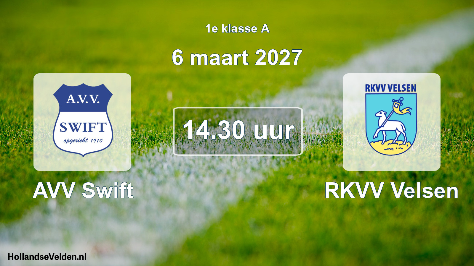 Geplande wedstrijd: AVV Swift - RKVV Velsen (6 maart 2027)