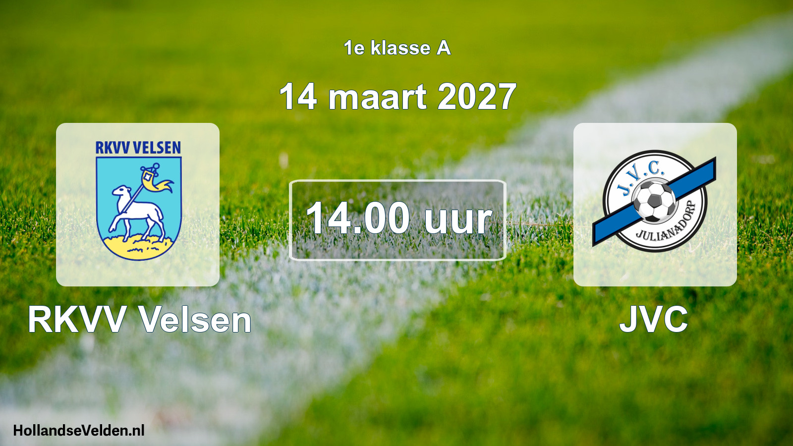 Geplande wedstrijd: RKVV Velsen - JVC (14 maart 2027)