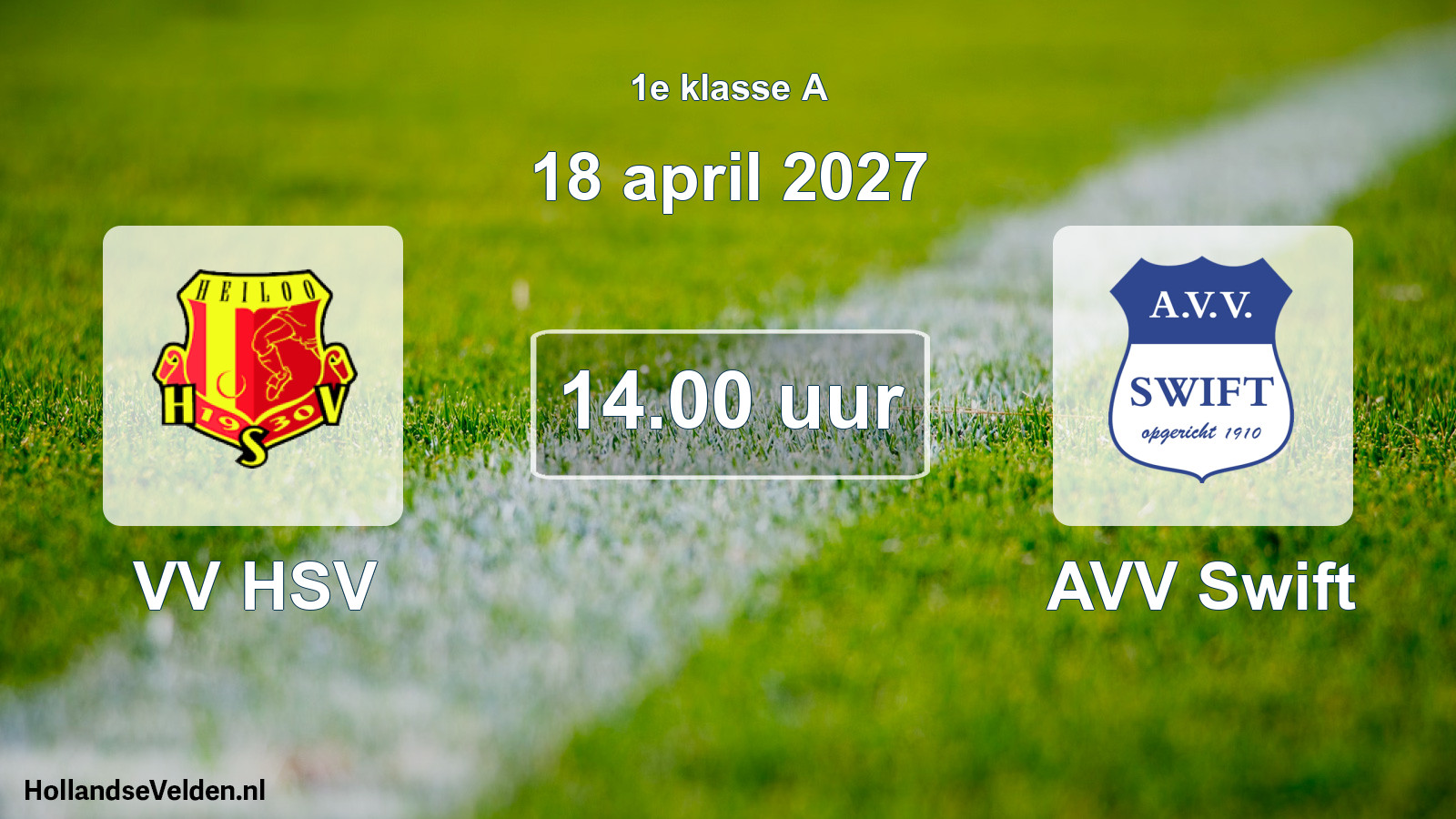 Scheduled Match: VV HSV - AVV Swift (18 April 2027)