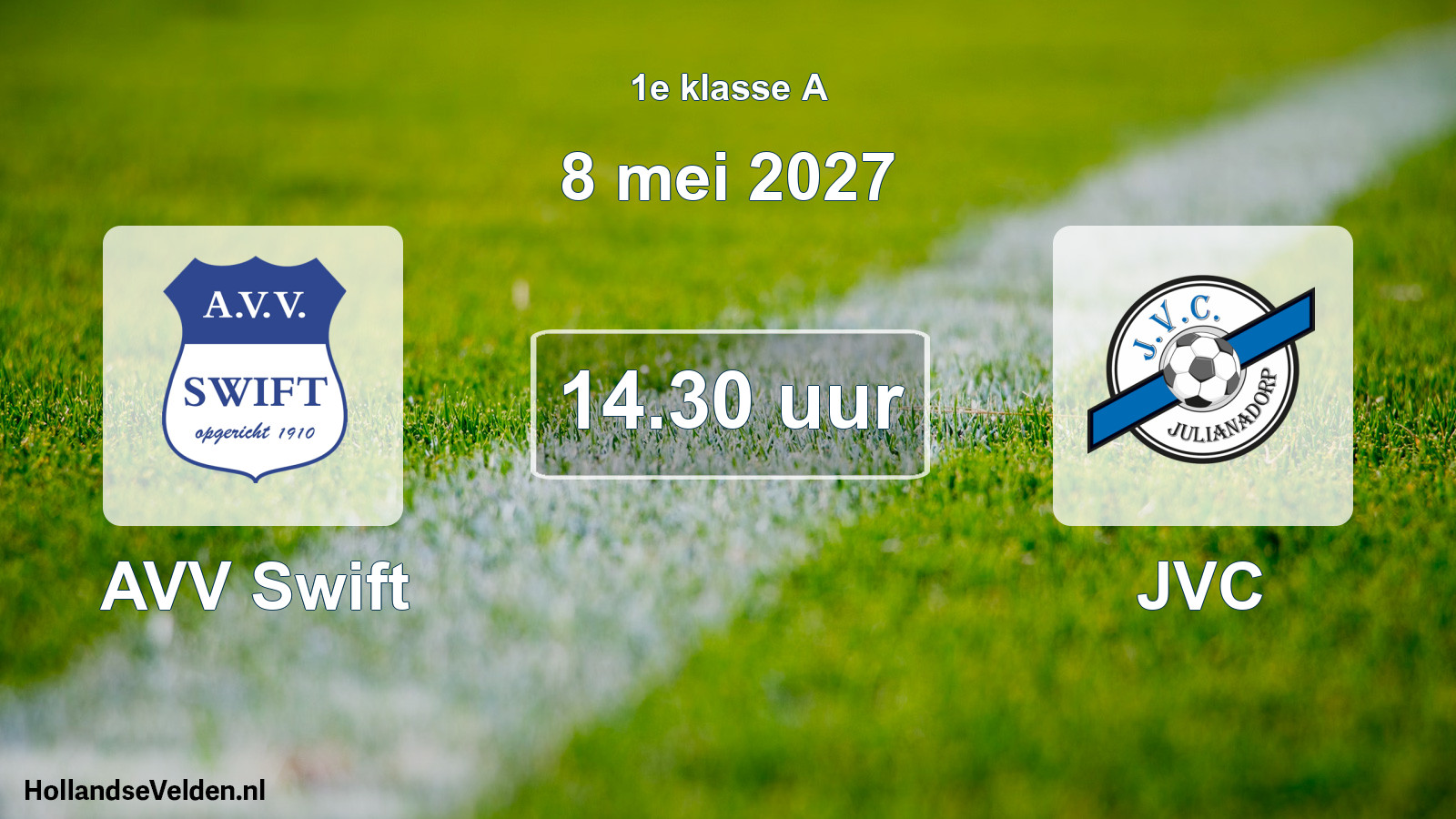 Geplande wedstrijd: AVV Swift - JVC (8 mei 2027)