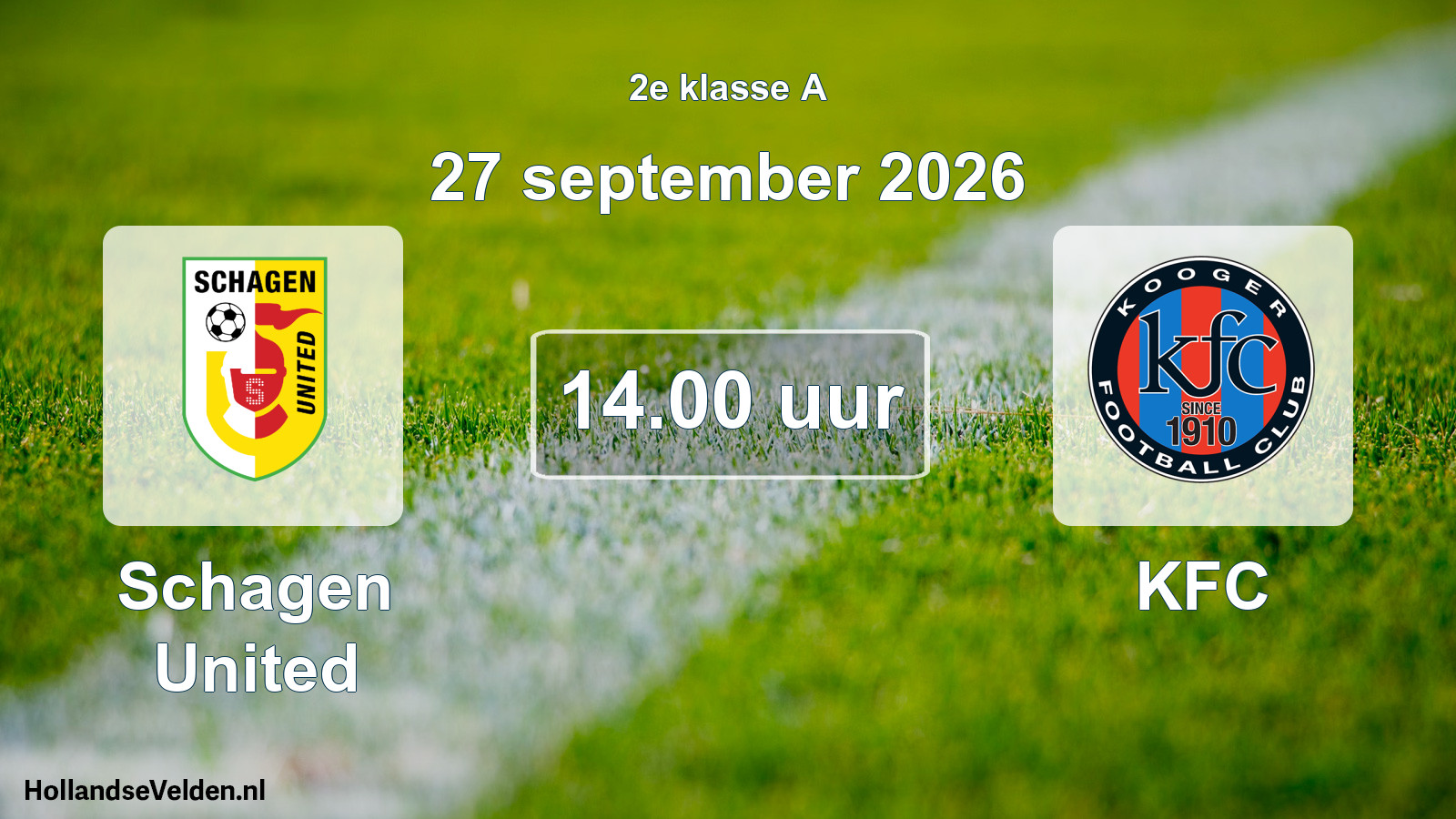 Geplande wedstrijd: Schagen United - KFC (27 september 2026)