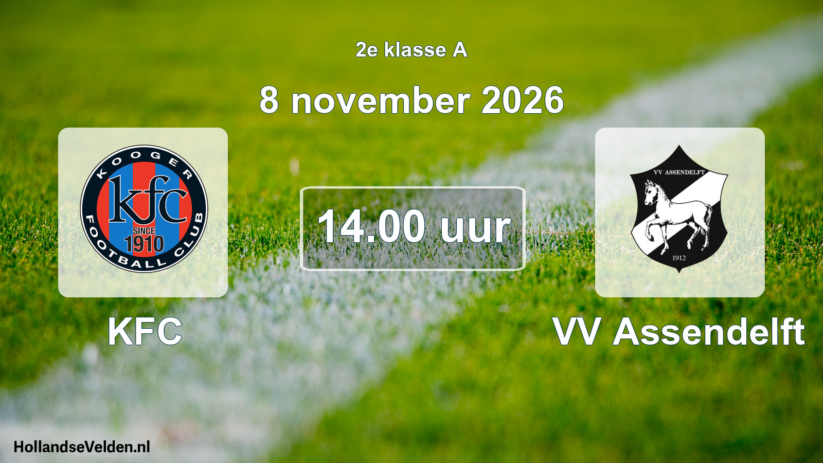 Geplande wedstrijd: KFC - VV Assendelft (8 november 2026)