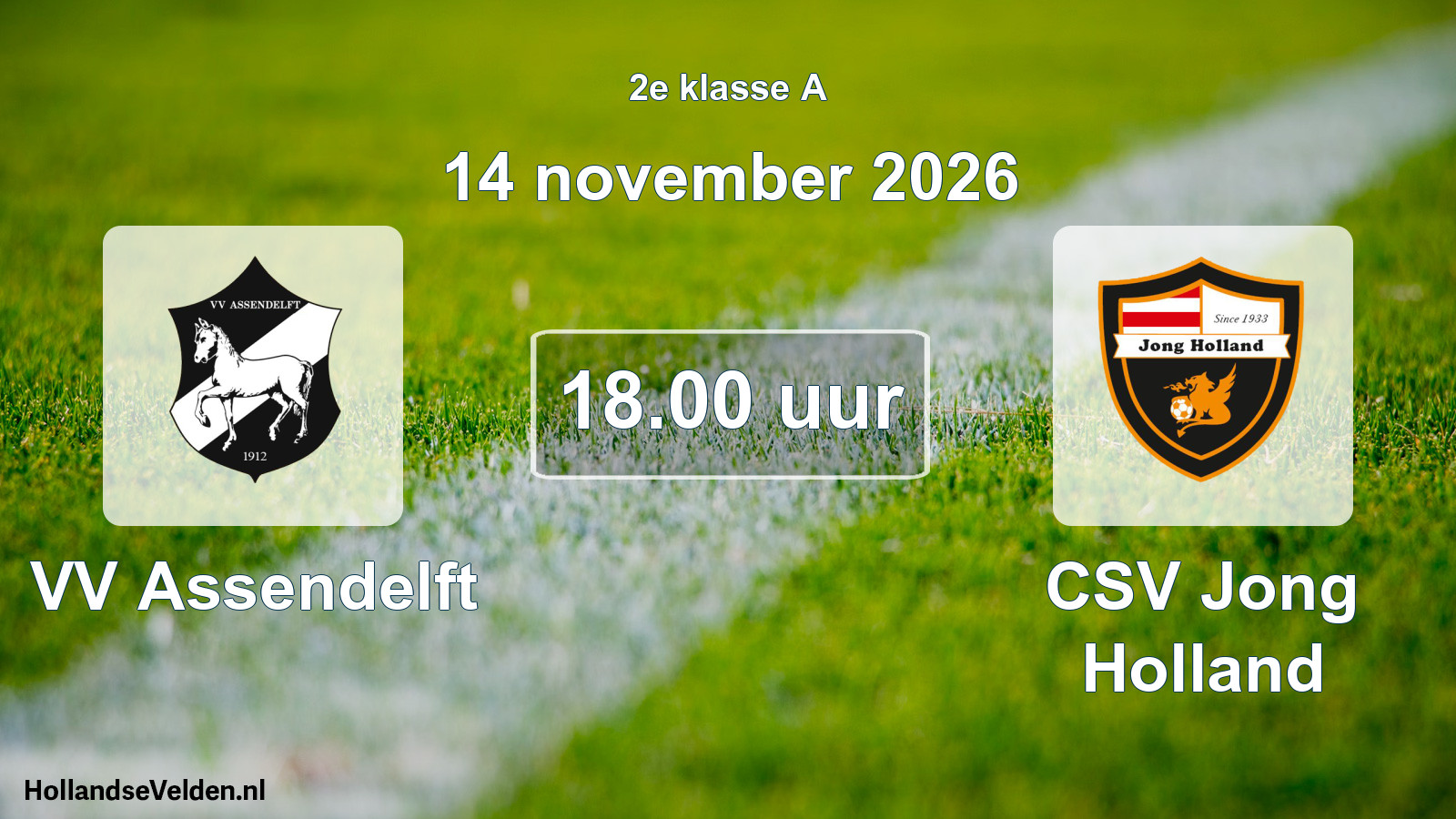 Scheduled Match: VV Assendelft - CSV Jong Holland (14 November 2026)