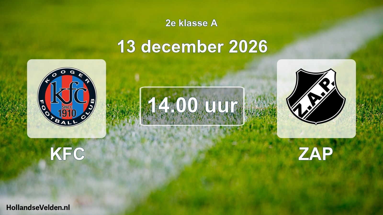 Geplande wedstrijd: KFC - ZAP (13 december 2026)