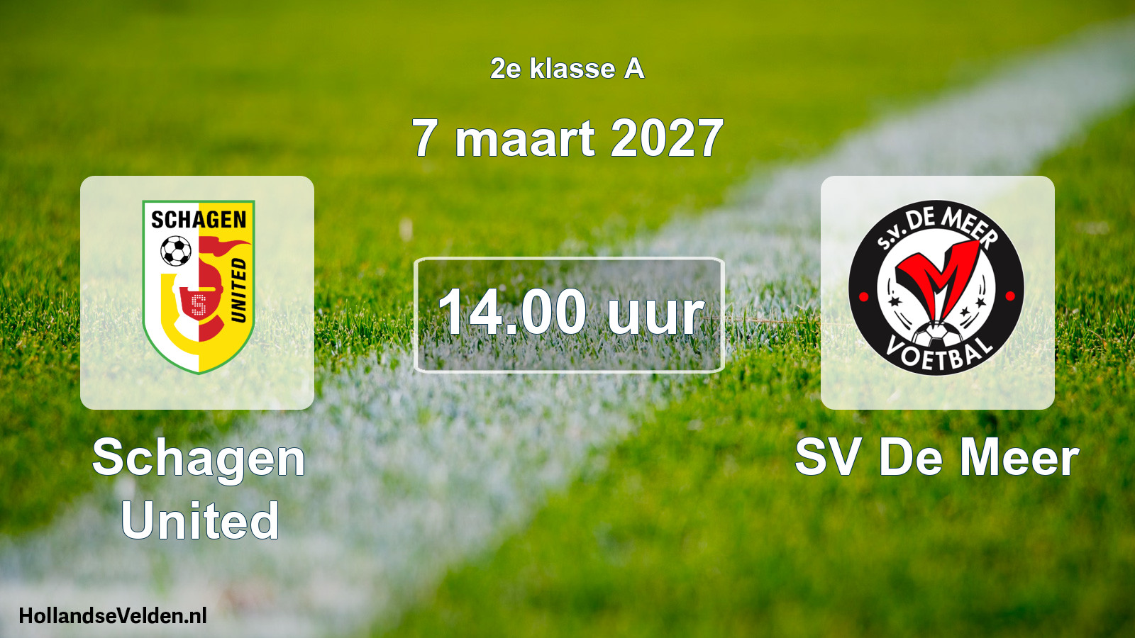 Geplande wedstrijd: Schagen United - SV De Meer (7 maart 2027)