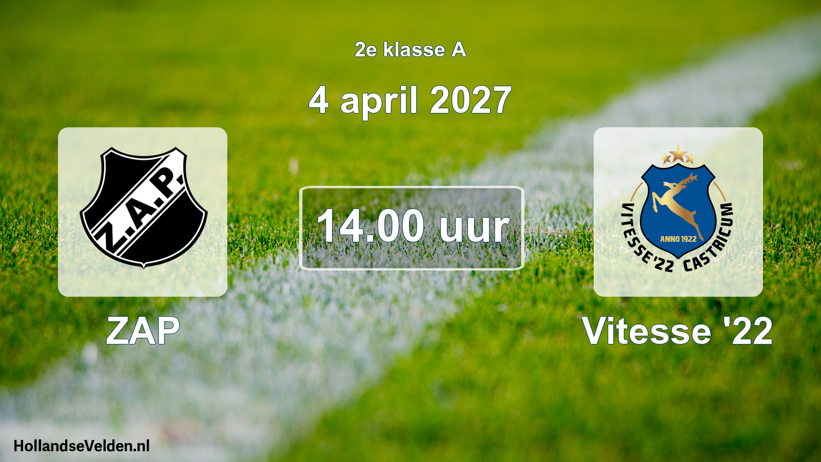 Geplande wedstrijd: ZAP - Vitesse '22 (4 april 2027)