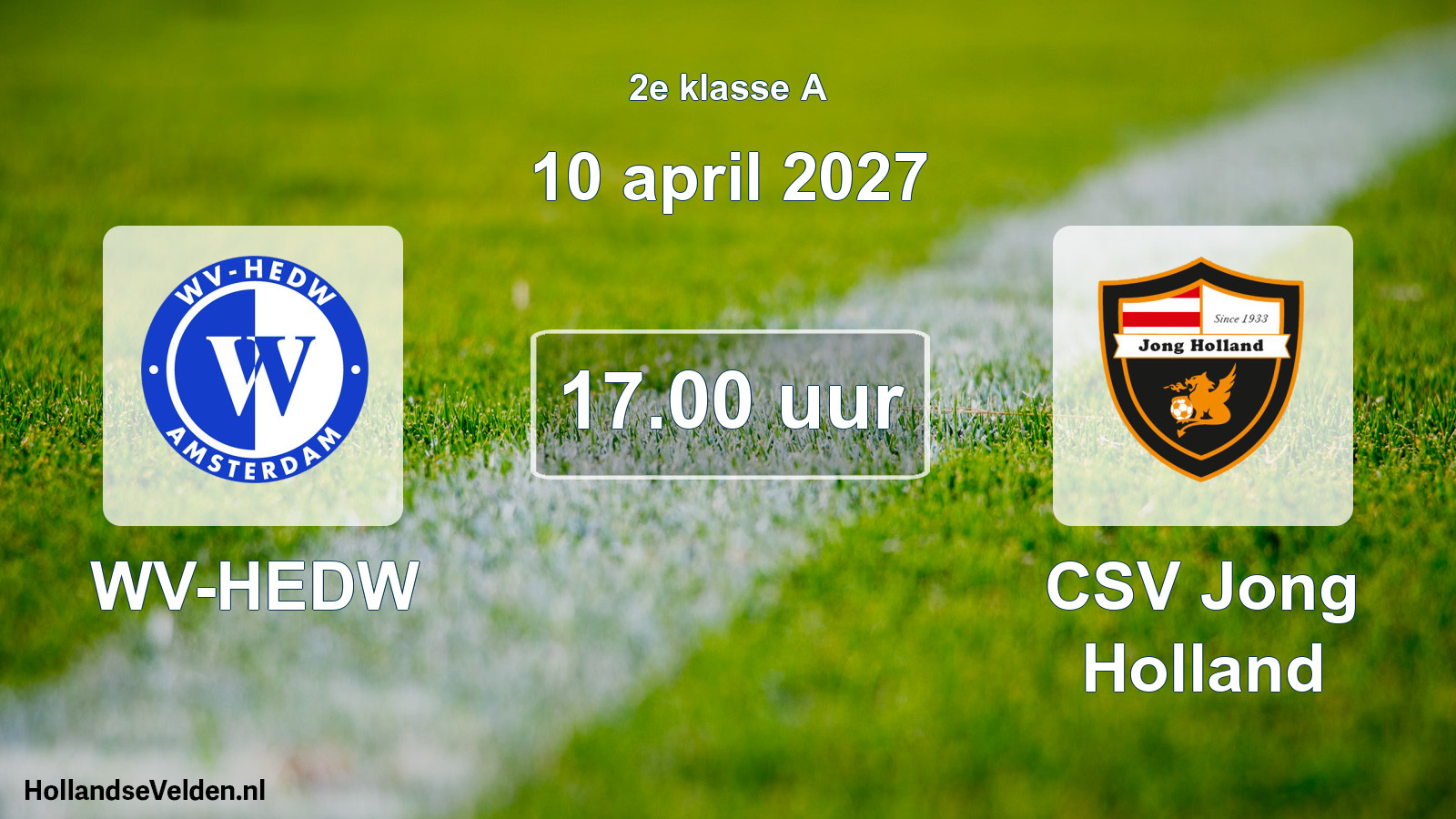 Geplande wedstrijd: WV-HEDW - CSV Jong Holland (10 april 2027)
