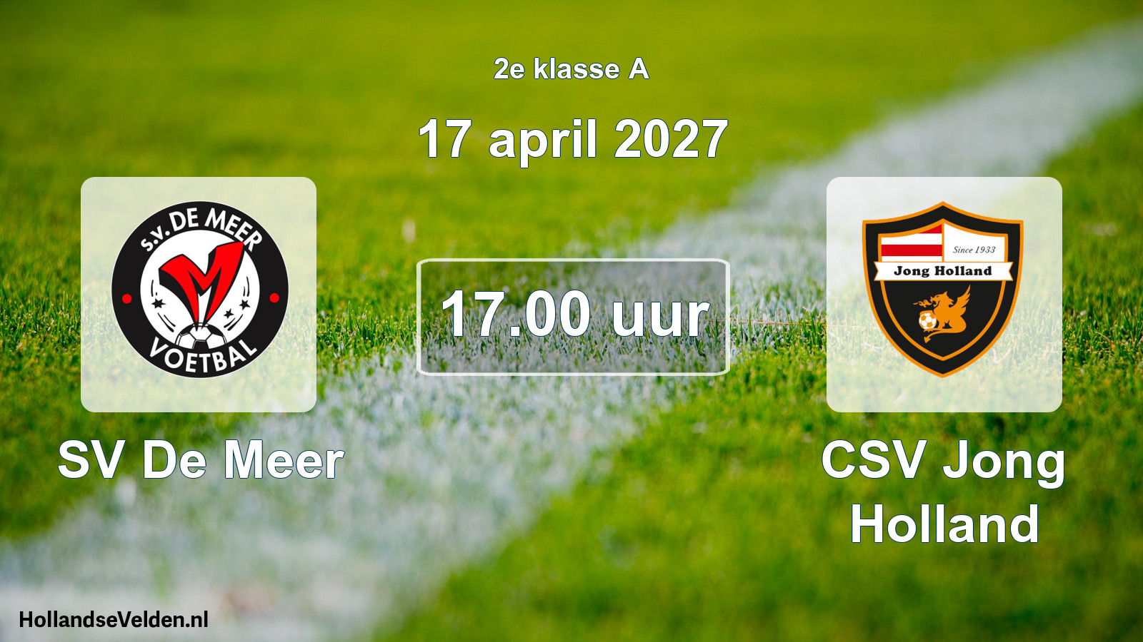 Scheduled Match: SV De Meer - CSV Jong Holland (17 April 2027)