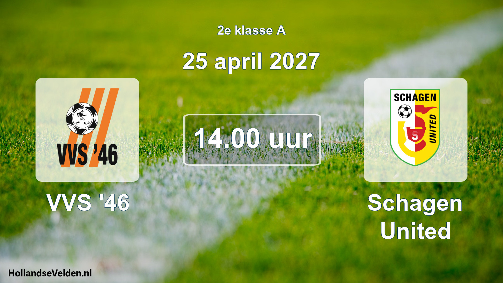 Geplande wedstrijd: VVS '46 - Schagen United (25 april 2027)