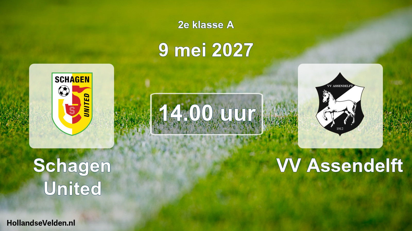 Geplande wedstrijd: Schagen United - VV Assendelft (9 mei 2027)
