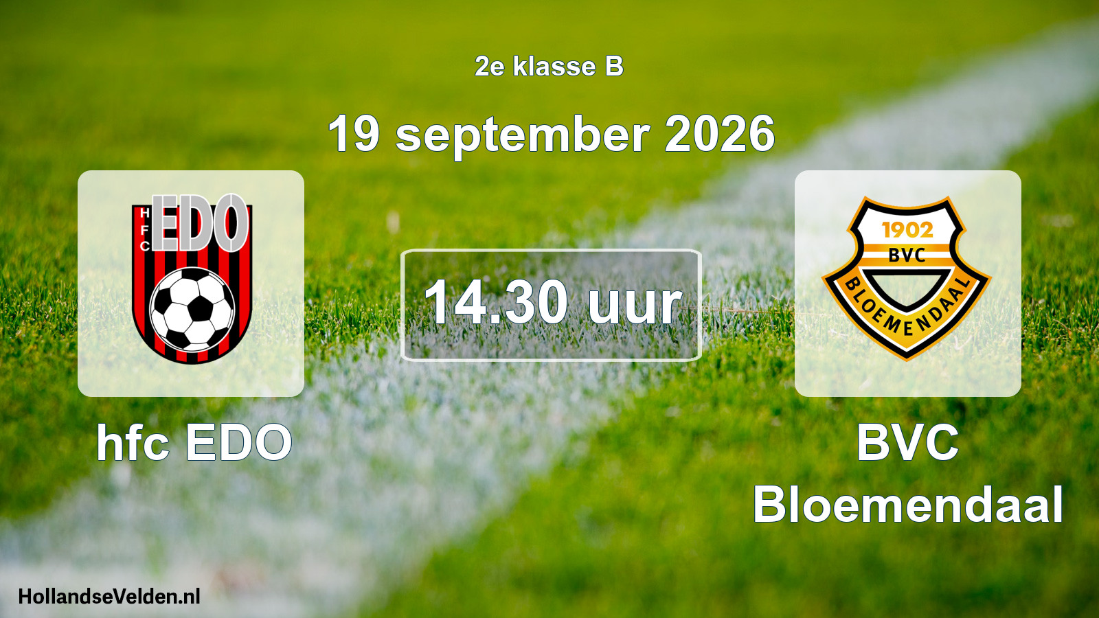 Geplande wedstrijd: hfc EDO - BVC Bloemendaal (19 september 2026)