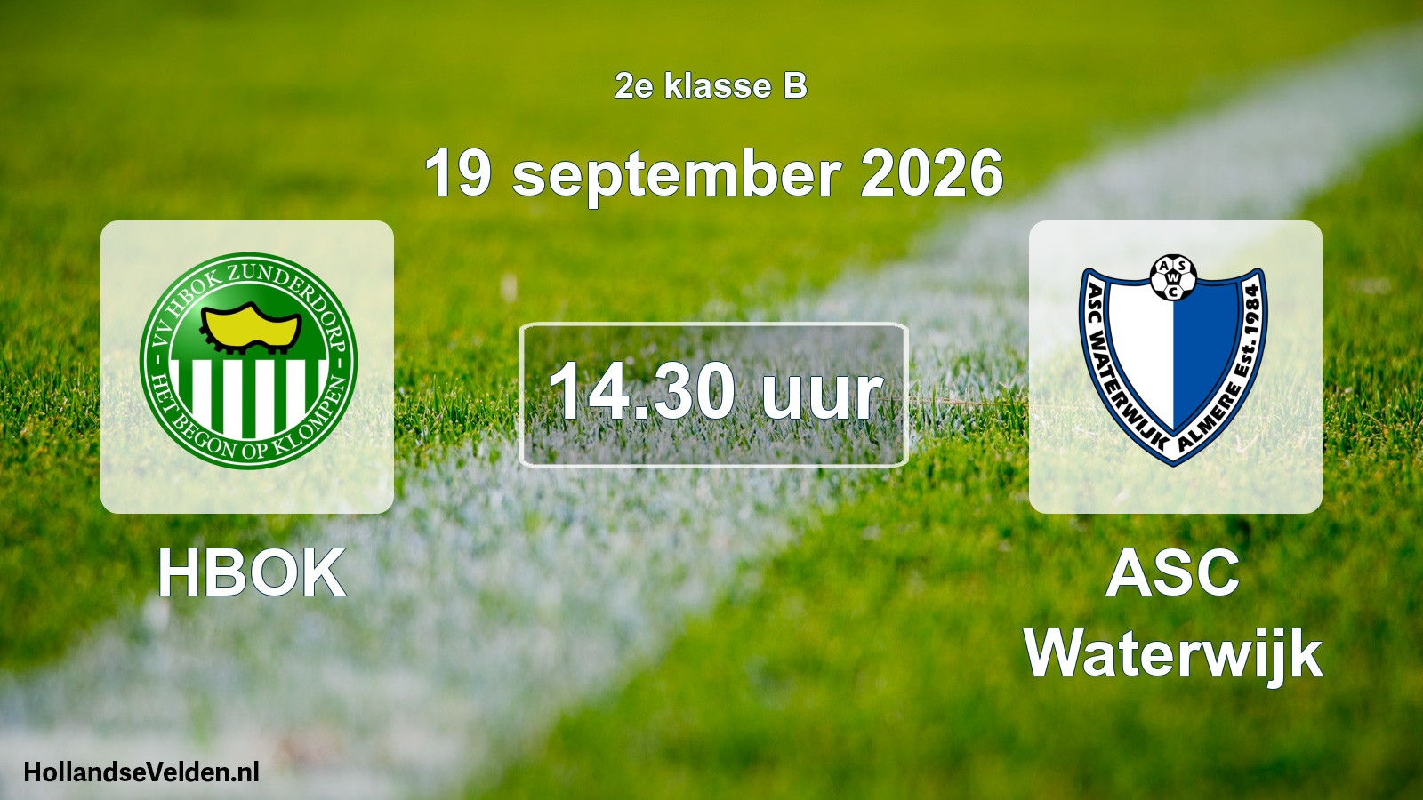 Geplande wedstrijd: HBOK - ASC Waterwijk (19 september 2026)