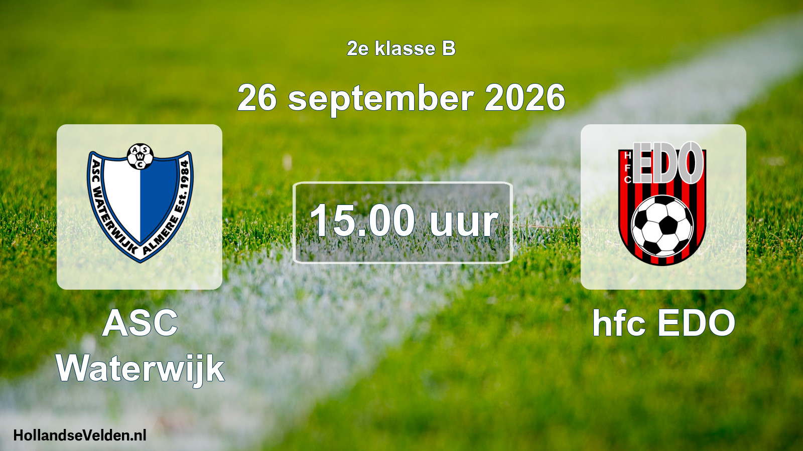Geplande wedstrijd: ASC Waterwijk - hfc EDO (26 september 2026)