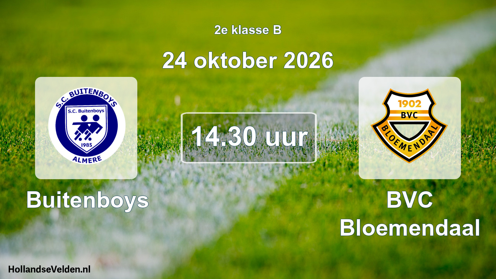 Geplande wedstrijd: Buitenboys - BVC Bloemendaal (24 oktober 2026)