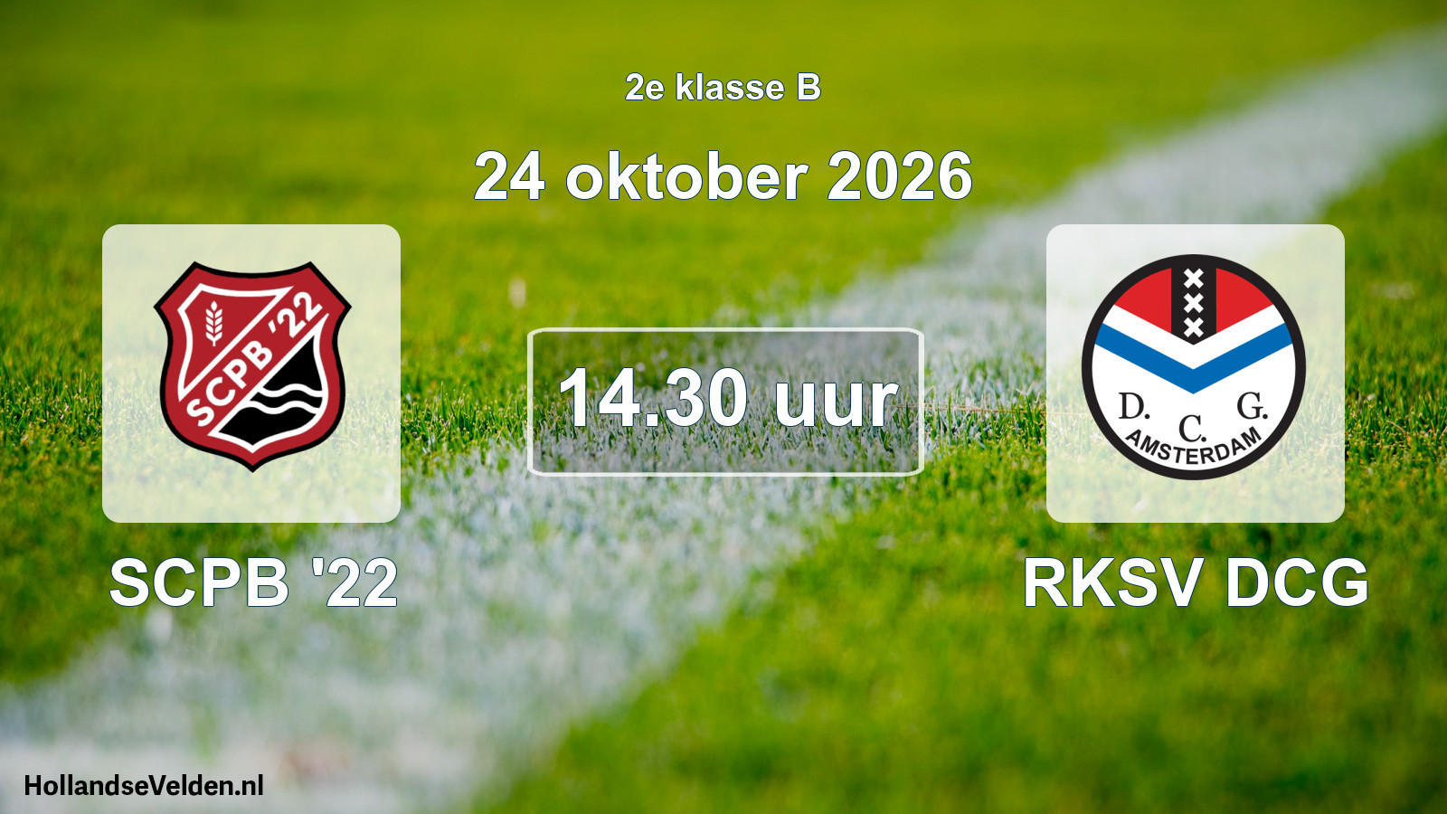 Geplande wedstrijd: SCPB '22 - RKSV DCG (24 oktober 2026)