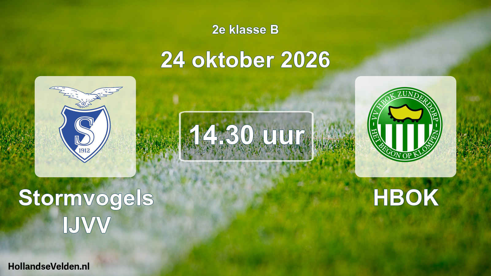 Geplande wedstrijd: Stormvogels IJVV - HBOK (24 oktober 2026)
