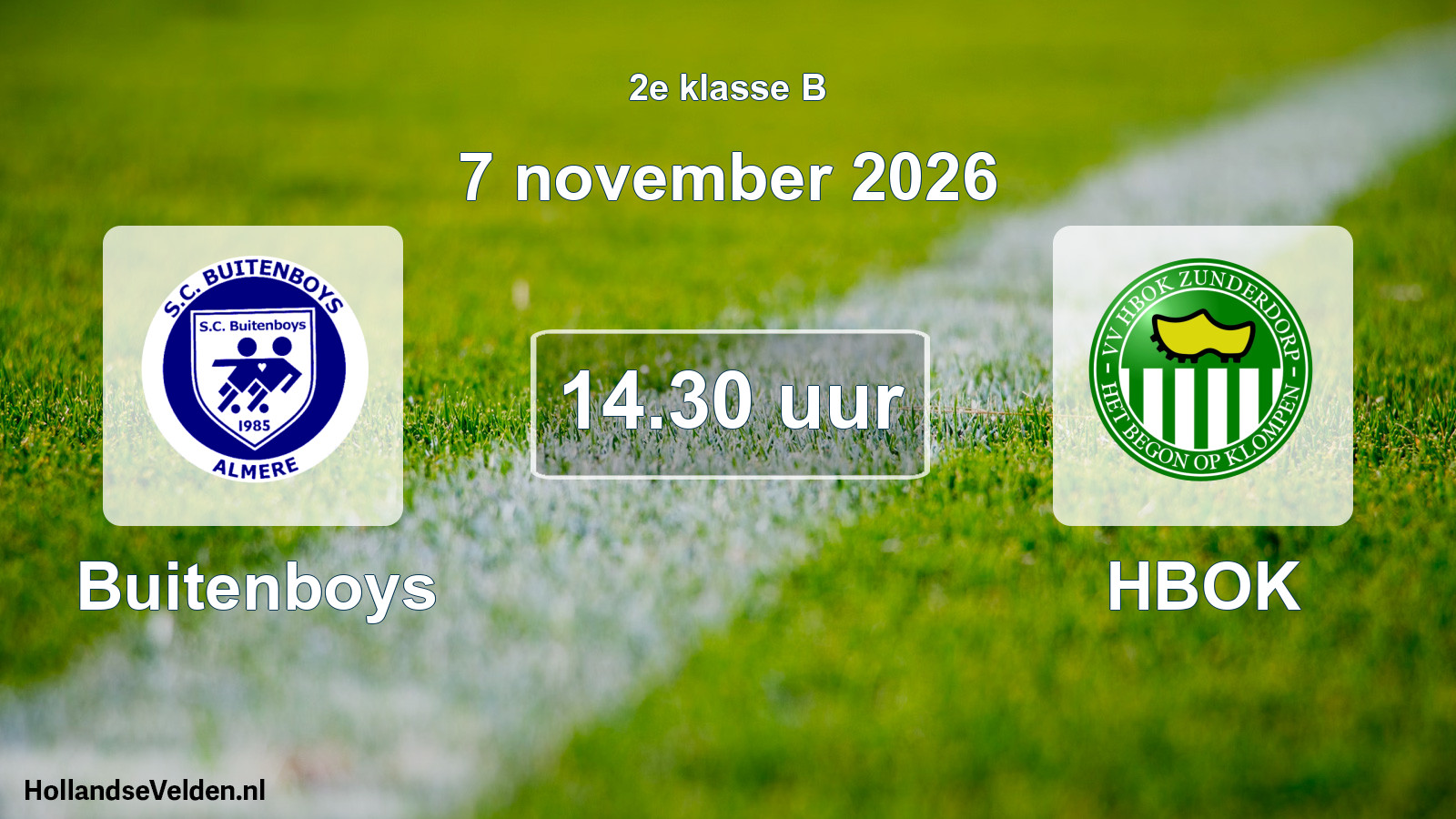 Geplande wedstrijd: Buitenboys - HBOK (7 november 2026)