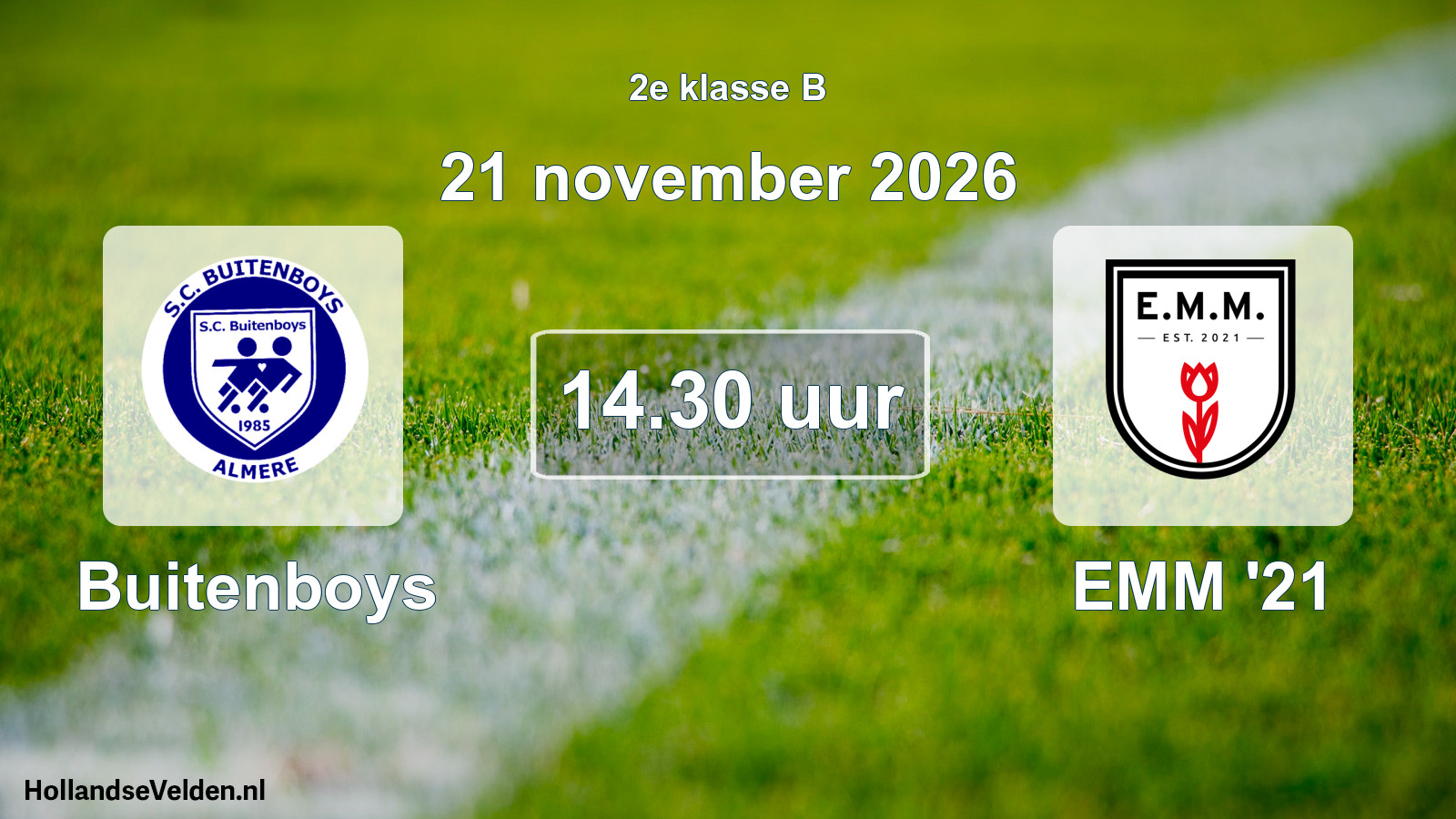Geplande wedstrijd: Buitenboys - EMM '21 (21 november 2026)