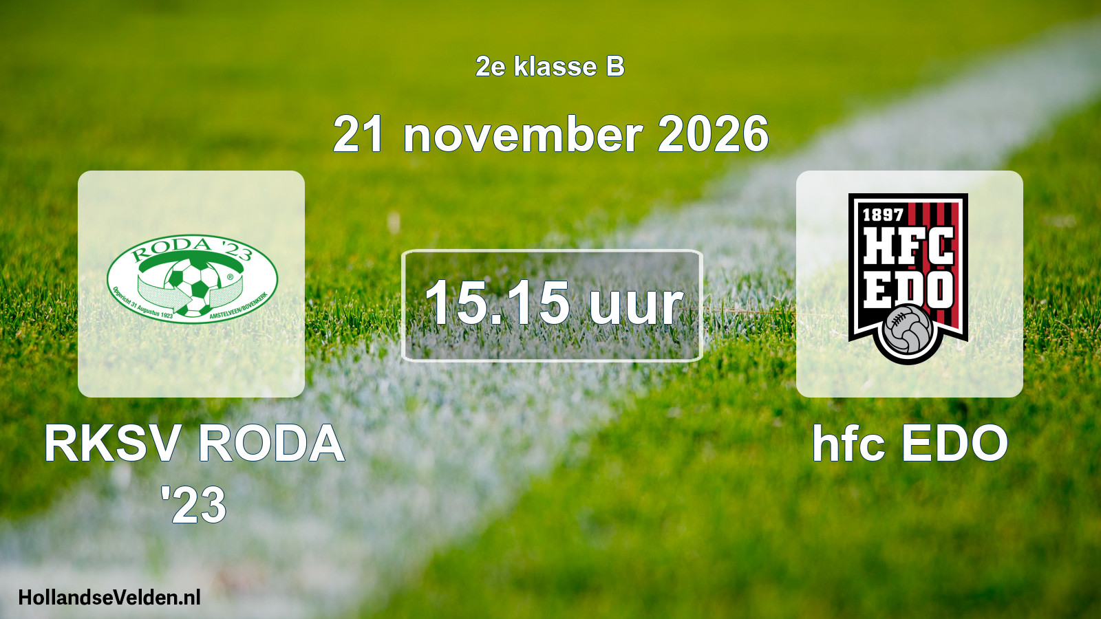 Geplande wedstrijd: RKSV RODA '23 - hfc EDO (21 november 2026)
