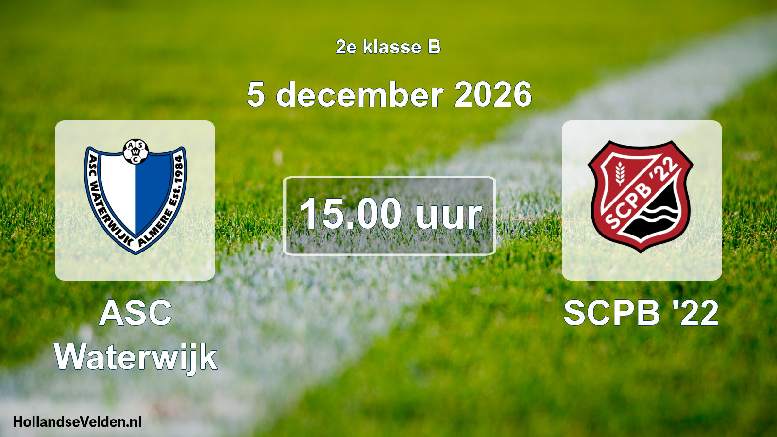 Geplande wedstrijd: ASC Waterwijk - SCPB '22 (5 december 2026)