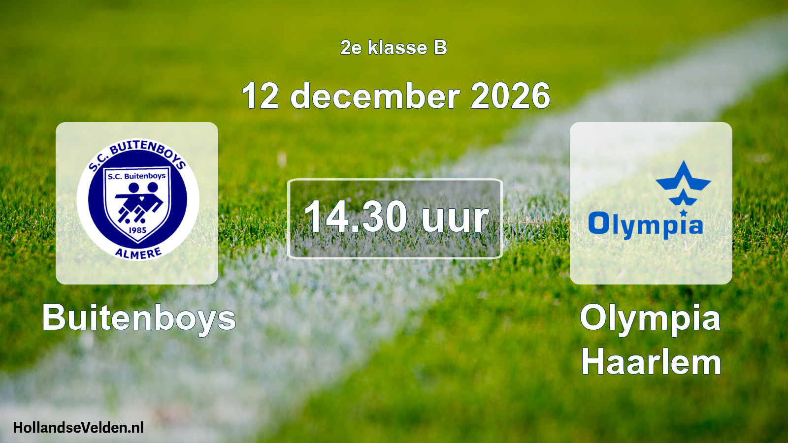 Geplande wedstrijd: Buitenboys - Olympia Haarlem (12 december 2026)