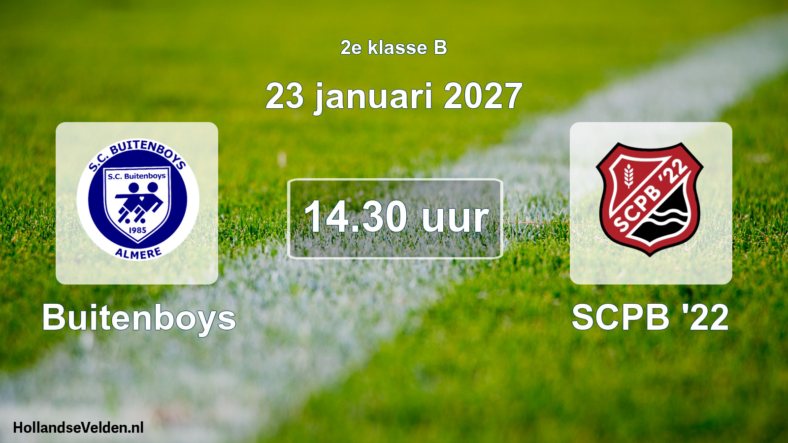 Geplande wedstrijd: Buitenboys - SCPB '22 (23 januari 2027)