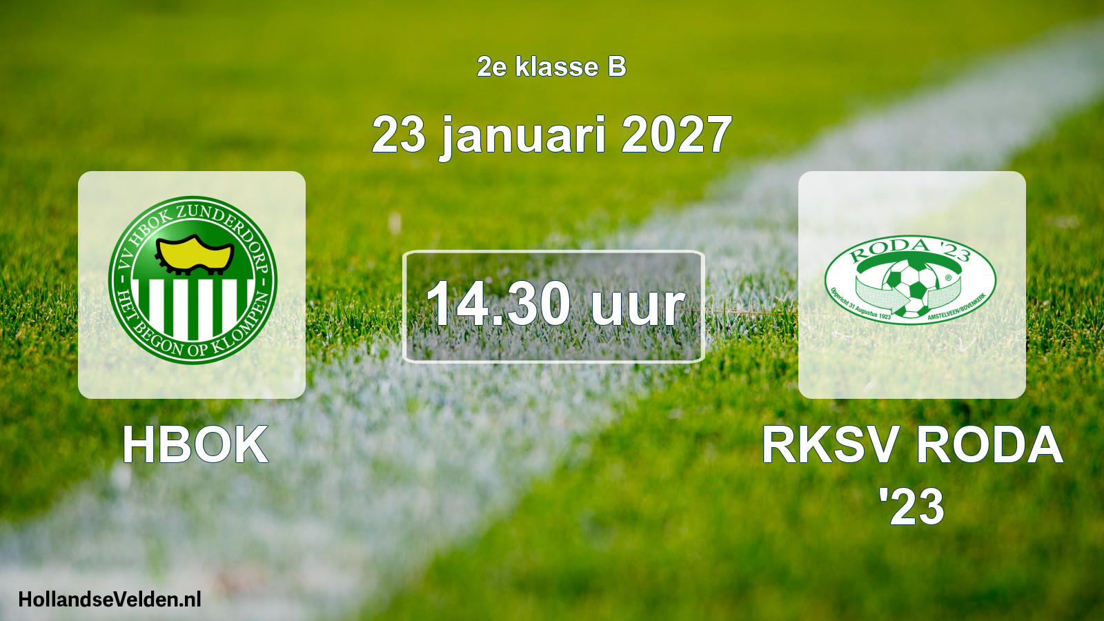 Geplande wedstrijd: HBOK - RKSV RODA '23 (23 januari 2027)
