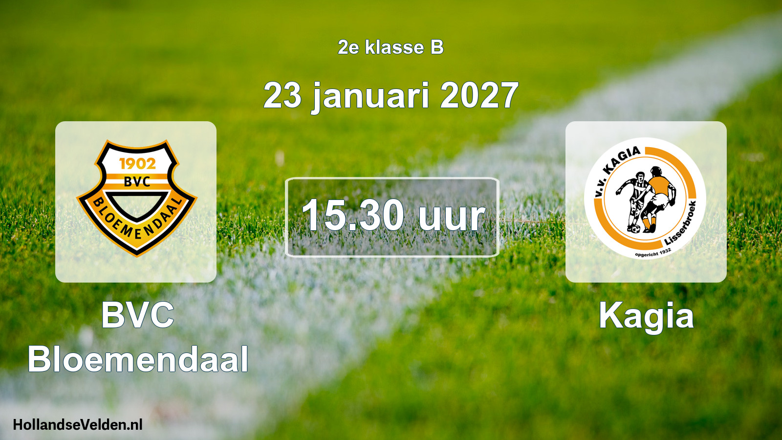 Geplande wedstrijd: BVC Bloemendaal - Kagia (23 januari 2027)