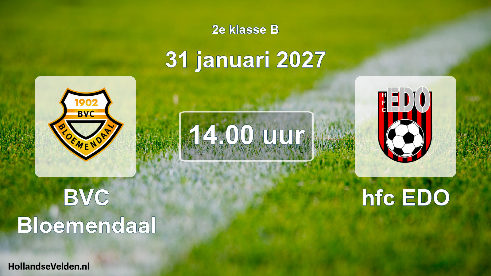 Geplande wedstrijd: BVC Bloemendaal - hfc EDO (31 januari 2027)