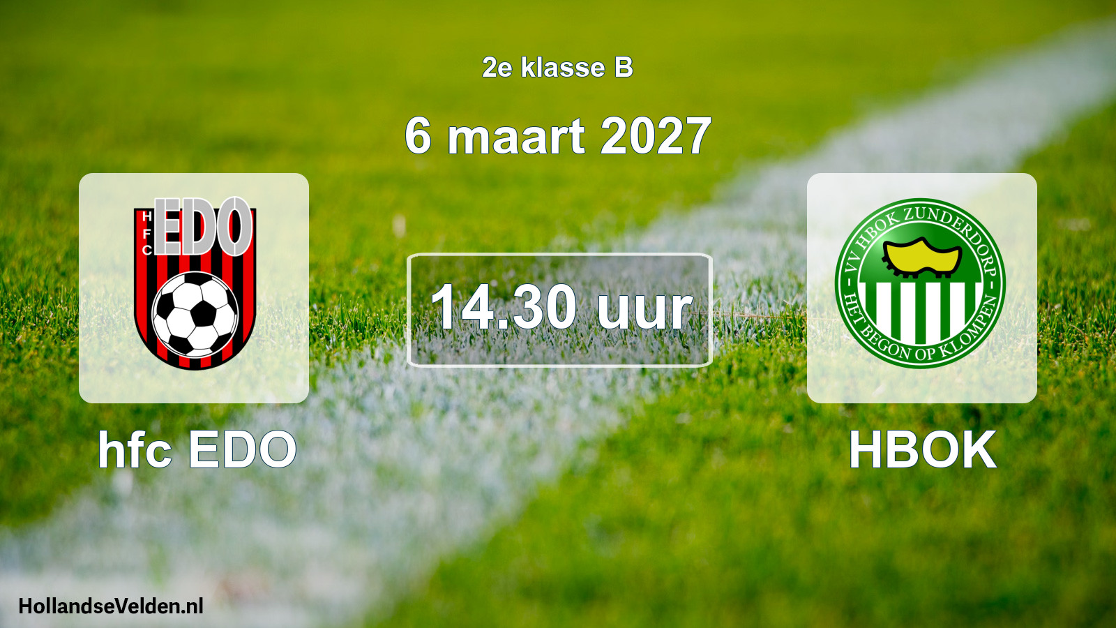 Geplande wedstrijd: hfc EDO - HBOK (6 maart 2027)