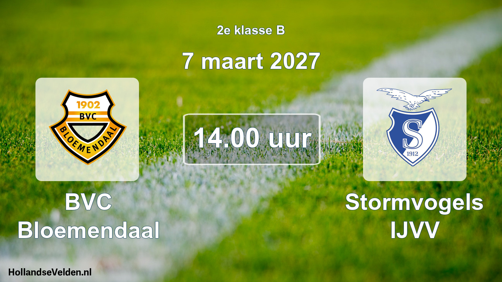 Geplande wedstrijd: BVC Bloemendaal - Stormvogels IJVV (7 maart 2027)