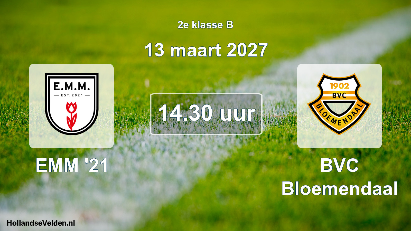 Geplande wedstrijd: EMM '21 - BVC Bloemendaal (13 maart 2027)