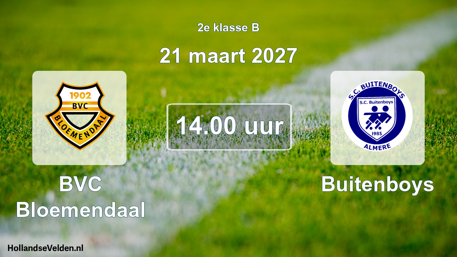 Geplande wedstrijd: BVC Bloemendaal - Buitenboys (21 maart 2027)