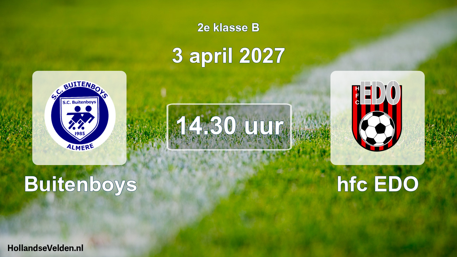 Geplande wedstrijd: Buitenboys - hfc EDO (3 april 2027)