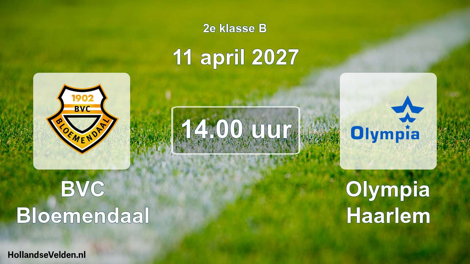 Geplande wedstrijd: BVC Bloemendaal - Olympia Haarlem (11 april 2027)