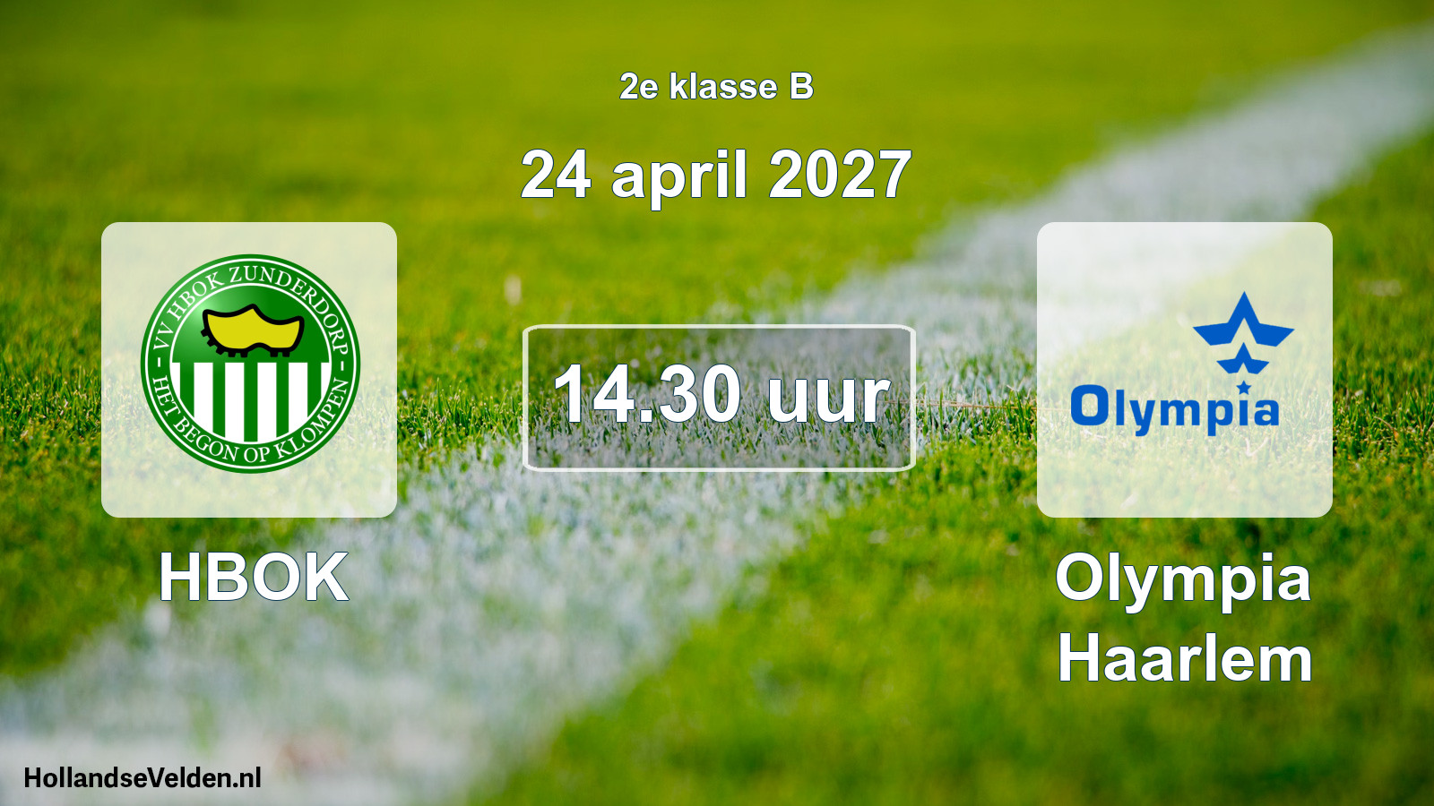 Geplande wedstrijd: HBOK - Olympia Haarlem (24 april 2027)