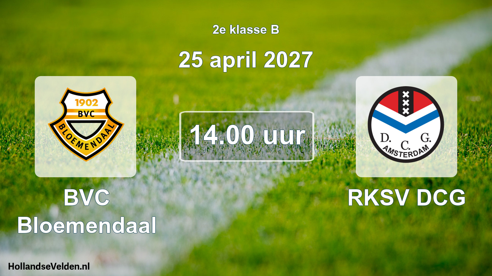Geplande wedstrijd: BVC Bloemendaal - RKSV DCG (25 april 2027)