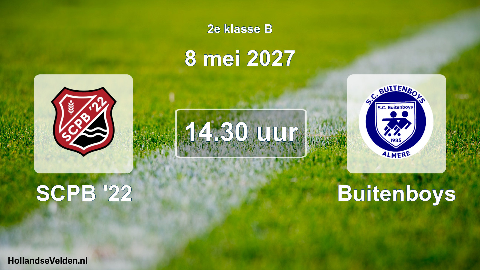 Geplande wedstrijd: SCPB '22 - Buitenboys (8 mei 2027)