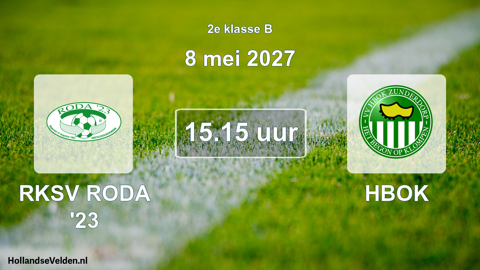 Geplande wedstrijd: RKSV RODA '23 - HBOK (8 mei 2027)
